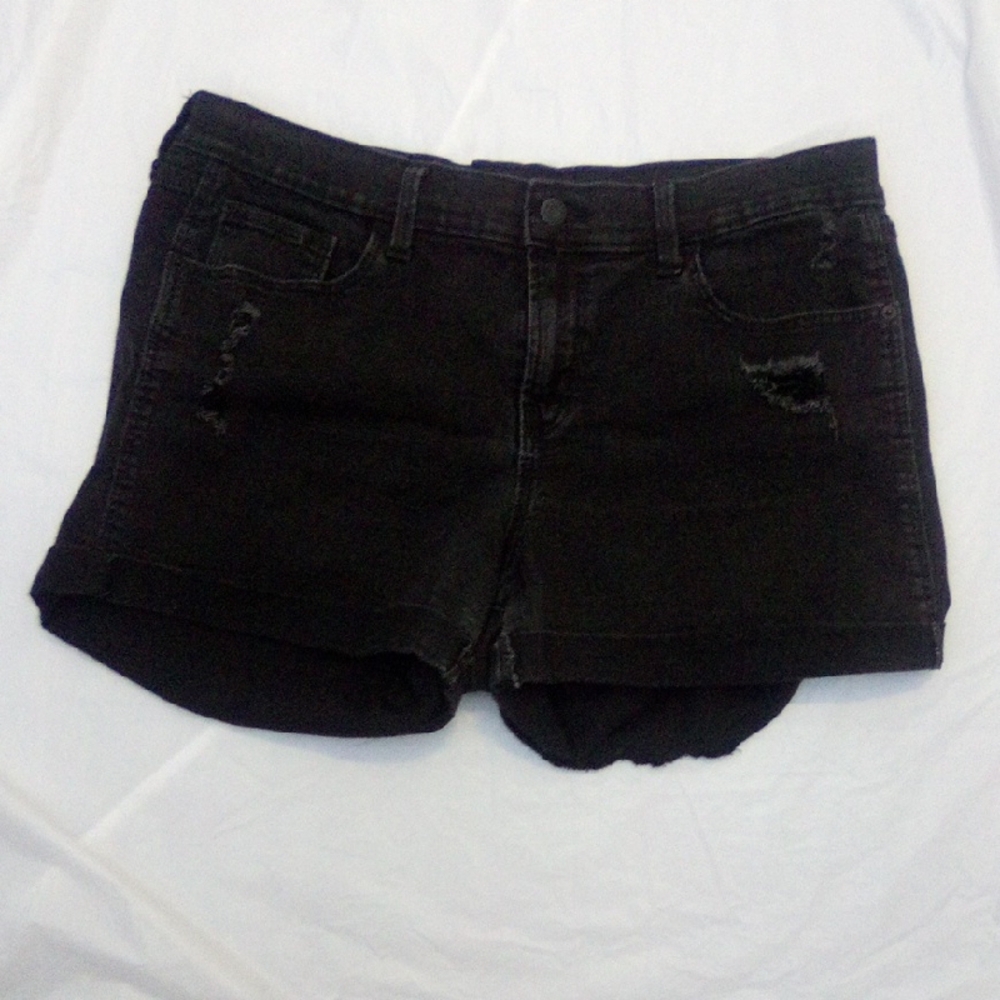 OLD NAVY Black Distressed Women Shorts Size 14 Waist 36"